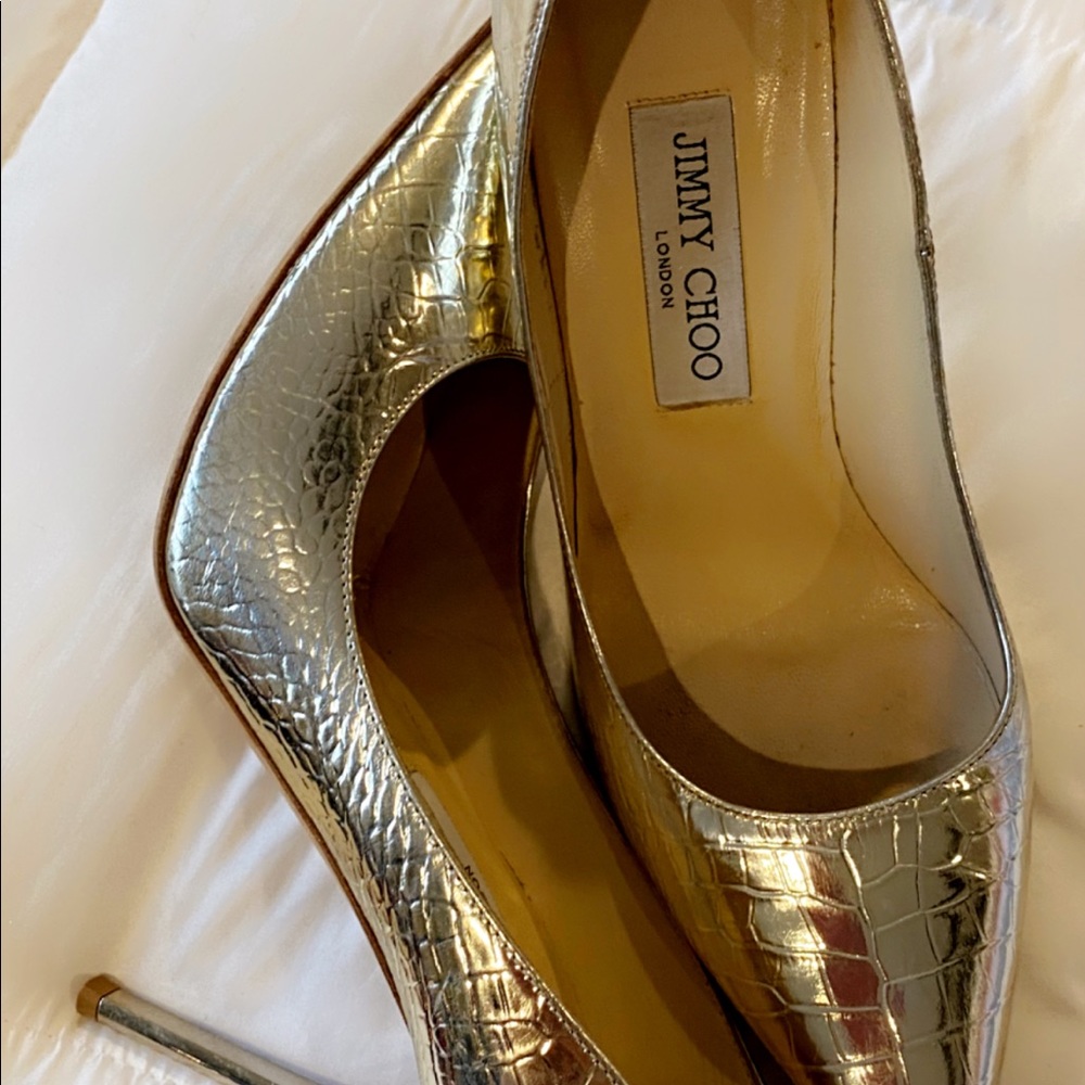Authentic Jimmy Choo gold heels